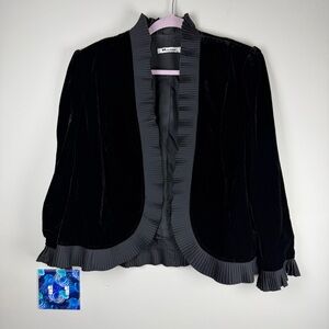 Vtg Nygard Black Velvet Goth Dark Romantic Women Jacket Blazer Whimsigoth Large